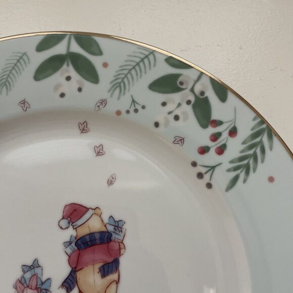 Disney Winnie the‎ Pooh & Piglet 10.5" Dinner Plate Christmas REPLACEMENT PIECE - Picture 3 of 8